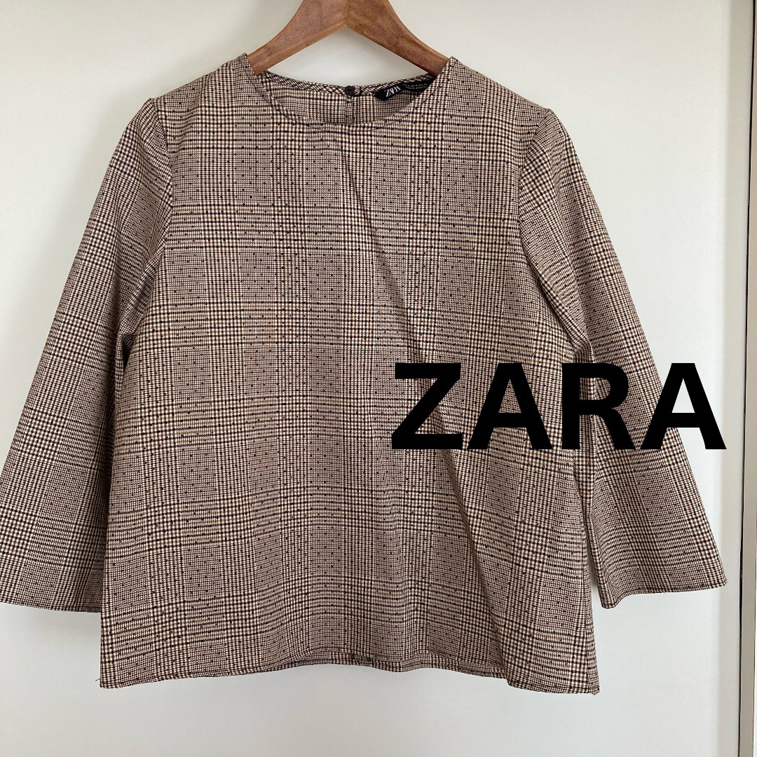 ZARA(ザラ)のZARA ザラ 千鳥格子 水玉ネップ ボックスシャツ レディースのトップス(シャツ/ブラウス(長袖/七分))の商品写真