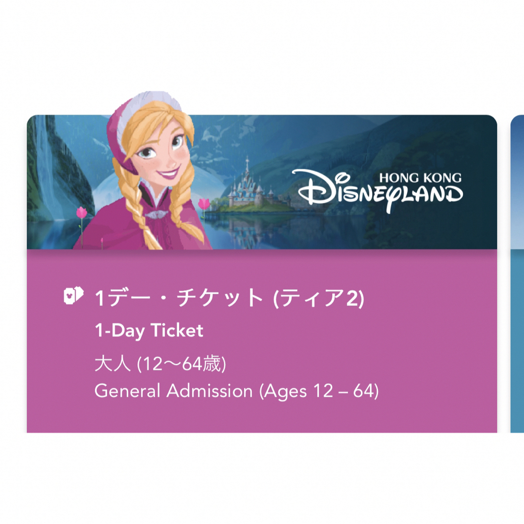 【最終価格】香港ディズニー チケット チケットの施設利用券(遊園地/テーマパーク)の商品写真