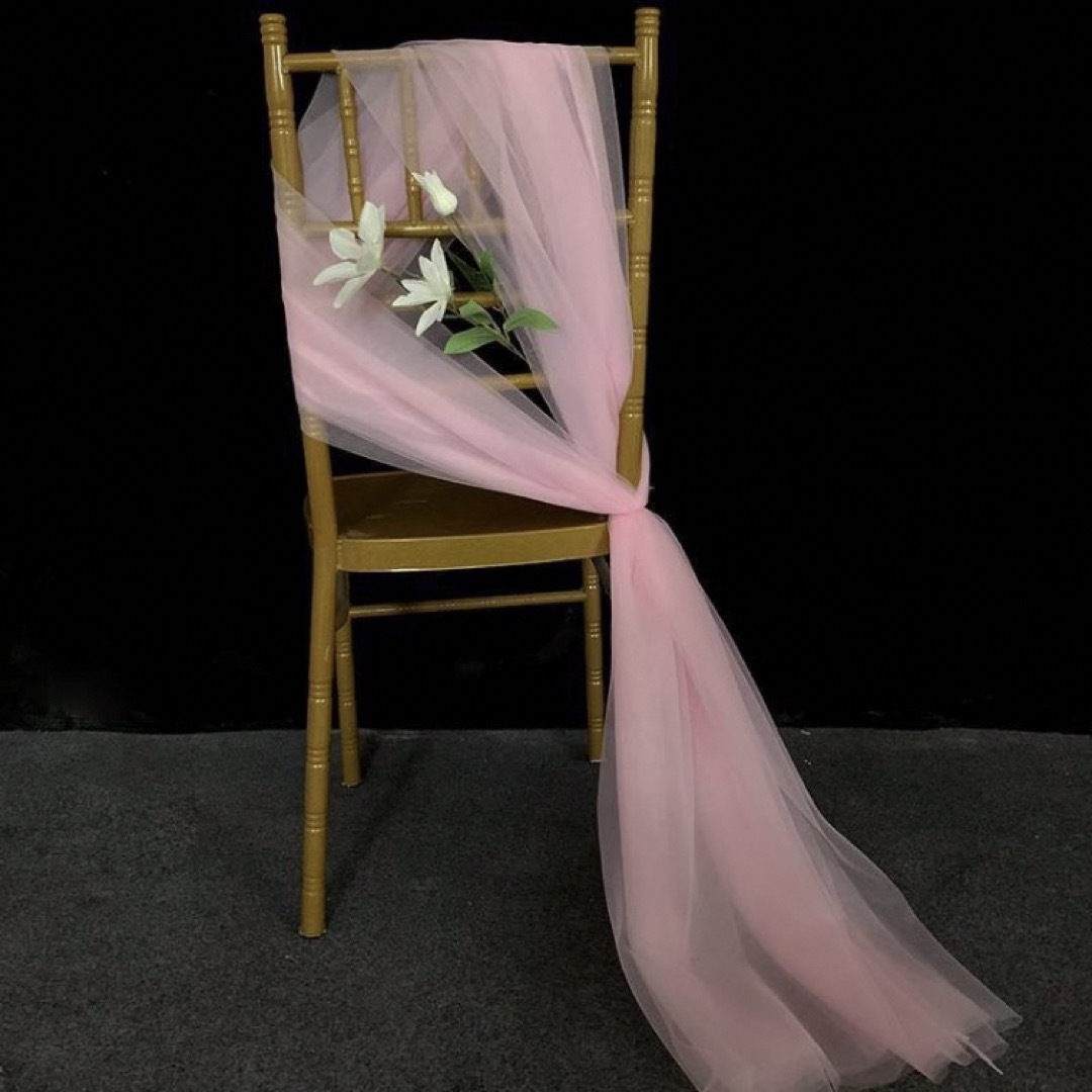 チュール　オーガンジー　ピンク　大判　装飾用　結婚式　誕生日　撮影用　パーティー ハンドメイドの素材/材料(生地/糸)の商品写真
