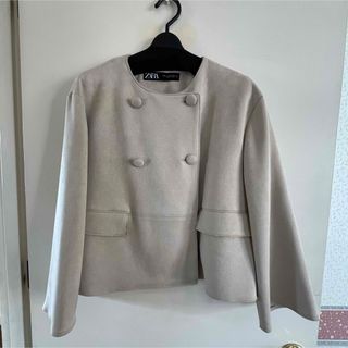 ザラ(ZARA)のZARA ザラ　スエードノーカラージャケット(ノーカラージャケット)