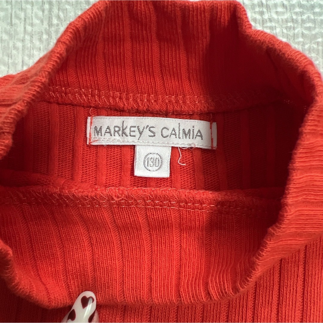 MARKEY'S(マーキーズ)のマーキーズ　リブニット　レッドオレンジ　130cm 　女の子 キッズ/ベビー/マタニティのキッズ服女の子用(90cm~)(ニット)の商品写真