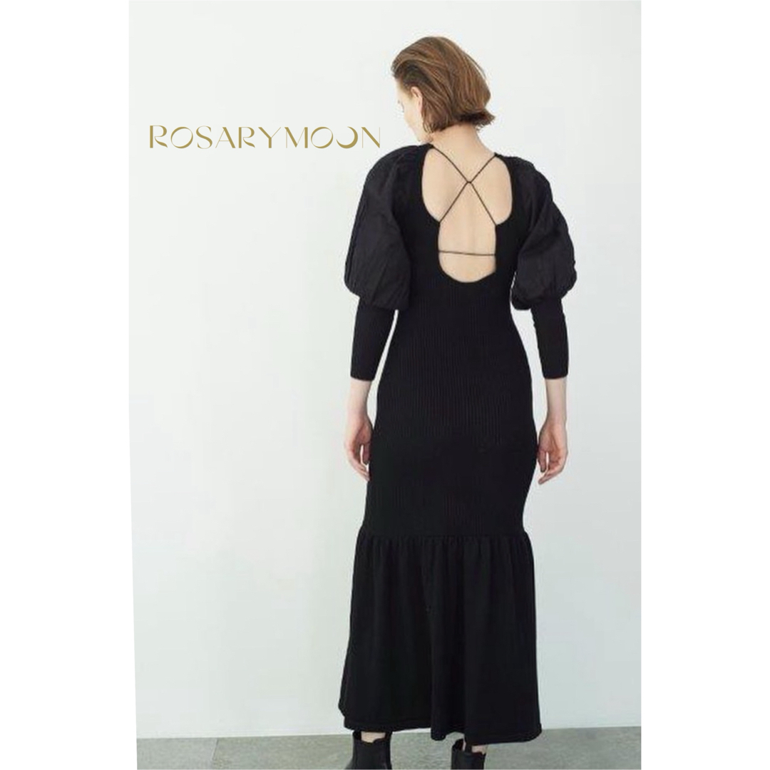 Rosary moon(ロザリームーン)の【rosary moon】balloon sleeve knit dress レディースのワンピース(ロングワンピース/マキシワンピース)の商品写真