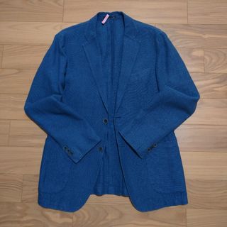 ユニクロ(UNIQLO)のユニクロ 麻 ジャケット 紺ブレザーM サイズ(テーラードジャケット)