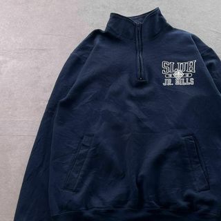 チャンピオン(Champion)のチャンピオン　チームロゴ　ハーフジップスウェット　古着　ネイビー　M(スウェット)