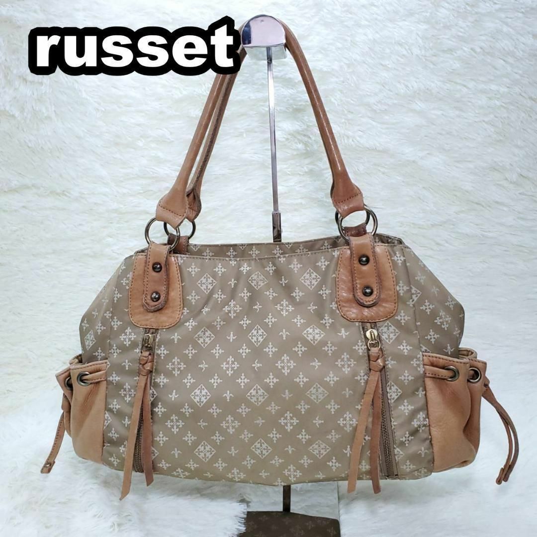 Russet(ラシット)のラシット　本革　レザー　モノグラム　トートバッグ　ショルダーバッグ レディースのバッグ(トートバッグ)の商品写真