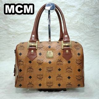 MCM - エムシーエム　ミニボストンバッグ　モノグラム　総柄　本革　オールレザー