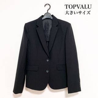 イオン(AEON)のTOPVALU テーラードジャケット 黒 大きいサイズ 仕事 入学式 卒業式(テーラードジャケット)