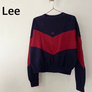 リー(Lee)のLee リー　スウェット　トップス　ネイビー　レッド　コットン　綿　トレーナー(トレーナー/スウェット)