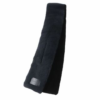 ルイヴィトン(LOUIS VUITTON)の極美品◎正規品 伊製 LOUIS VUITTON ルイヴィトン M71660 ミンク MUFFLER マフラー レザーパッチ付き レディース ダークグレー 保管袋付き(マフラー/ショール)