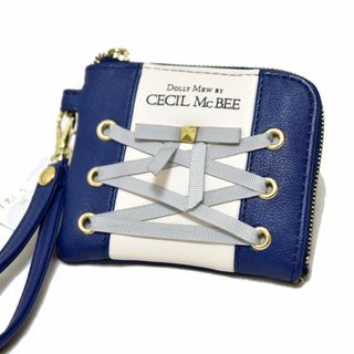 セシルマクビー(CECIL McBEE)の新品 CECIL McBEE コンパクトウォレット 訳あり 紺 セシルマクビー(名刺入れ/定期入れ)