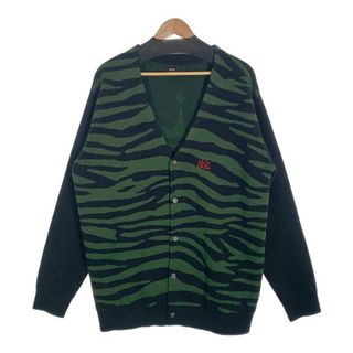 HUF - HUF ハフ CROWN CARDIGAN クラウン ニットカーディガン ゼブラ ブラック グリーン アクリル Size XL