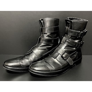 アンビリカル(UNBILICAL)の希少26.5cm美品UNBILICALアンビリカル黒レザー本革ボンテージブーツ靴(ブーツ)
