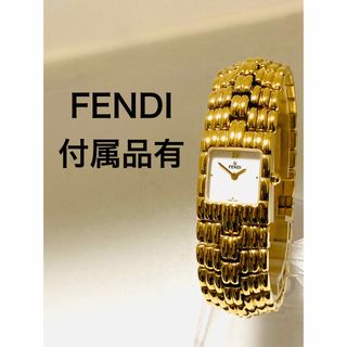 フェンディ(FENDI)の極美品！　希少　FENDI フェンディ 電池新品　ゴールド　レディース腕時計(腕時計)