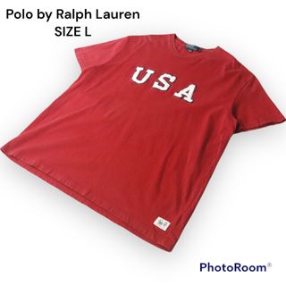 ラルフローレン(Ralph Lauren)の【美品】Polo by Ralph Laren ワッペン 半袖 Tシャツ L(Tシャツ/カットソー(七分/長袖))