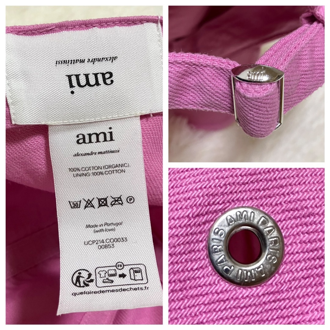 ami(アミ)の【美品】 ami paris アミパリス キャップ ピンク 同色ロゴ ハートロゴ レディースの帽子(キャップ)の商品写真