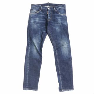 ディースクエアード(DSQUARED2)の美品□22AW DSQUARED2/ディースクエアード S74LB1133 Skater Jean クラッシュ加工 ボタンフライ デニムパンツ/スキニー 青 46 正規品(デニム/ジーンズ)