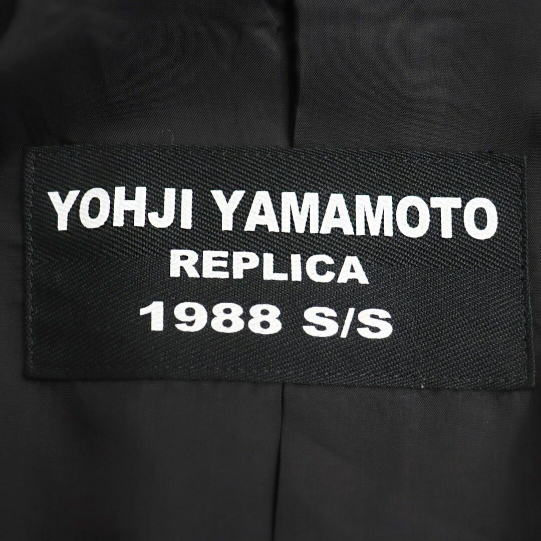 Yohji Yamamoto(ヨウジヤマモト)の未使用品●定価124000円 ヨウジヤマモト プールオム HD-J54-107 1988SSレプリカ アイレットギャバジャケット ブラック 3 日本製 正規品 メンズのジャケット/アウター(テーラードジャケット)の商品写真