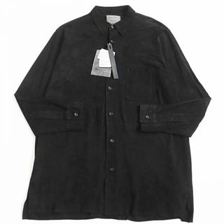 ヨウジヤマモト(Yohji Yamamoto)の未使用品●ヨウジヤマモト プールオム×イサムカタヤマ バックラッシュ HN-B90-704 カンガルースウェードレザー 長袖レザーシャツ 4 正規品(シャツ)