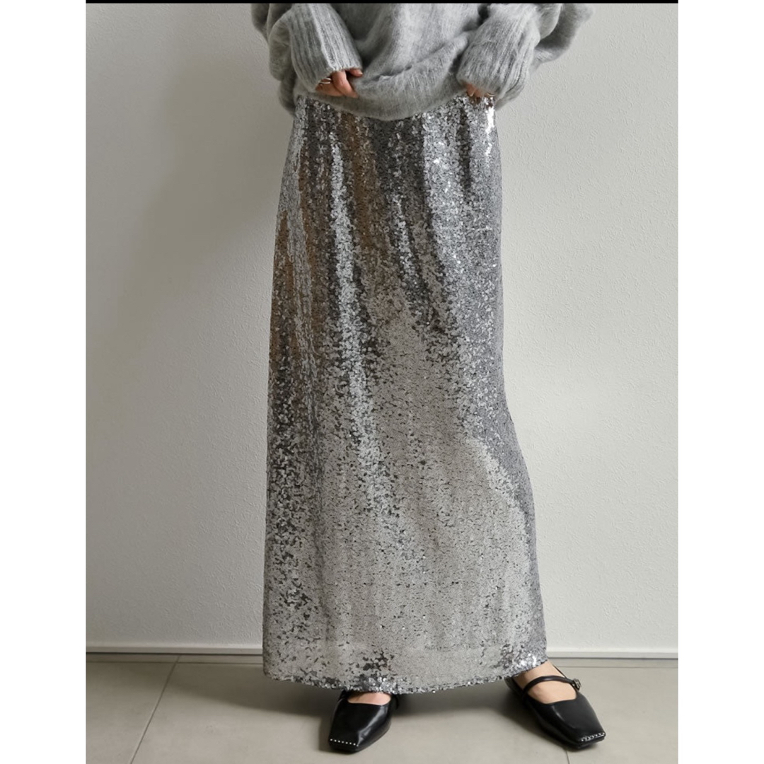 Re:EDIT(リエディ)の新品 スパンコールカットソータイトスカート レディースのスカート(ロングスカート)の商品写真
