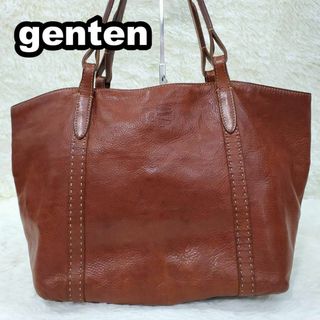 ゲンテン(genten)のゲンテン　工具ロゴ　ヤギヌメ　ゴートヌメ　トートバッグ　ブラウン(トートバッグ)