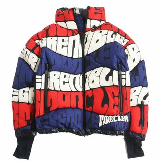 モンクレール(MONCLER)の極美品●MONCLER GRENOBLE モンクレールグルノーブル LIMMAT ロゴ総柄/ワッペン ダウンジャケット トリコロール 0 国内正規品 メンズ(ダウンジャケット)