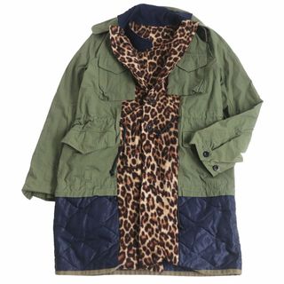 サカイ(sacai)の美品□20AW sacai/サカイ 20-02391M レオパード ドッキング リバーシブル ロング デザインコート/モッズコート カーキ系 1 日本製 正規品(モッズコート)