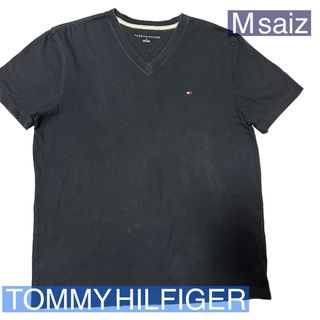 トミーヒルフィガー(TOMMY HILFIGER)のTOMMY HILFIGER Tシャツ メンズMサイズ 紺色 ネイビー Vネック(Tシャツ/カットソー(半袖/袖なし))