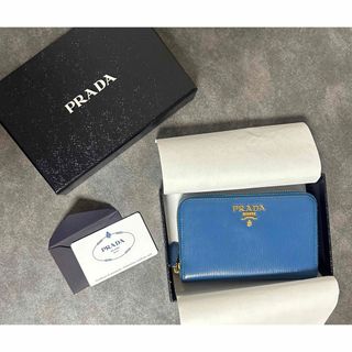 プラダ(PRADA)の【美品】PRADA ラウンドファスナー財布　COBALTO(財布)