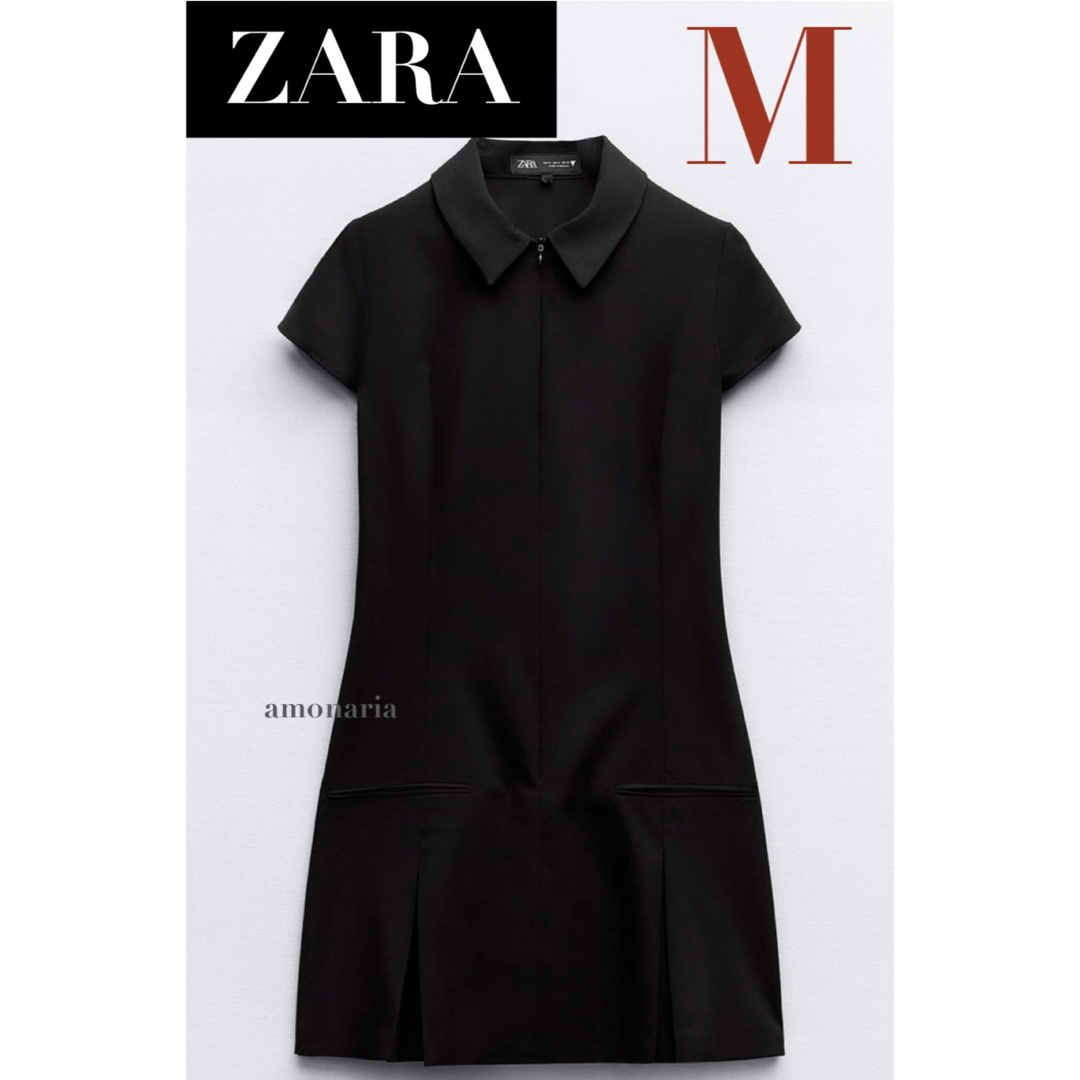 ZARA(ザラ)の【4/12まで限定出品＊新品】ZARA ボックスプリーツショートワンピース レディースのワンピース(ミニワンピース)の商品写真