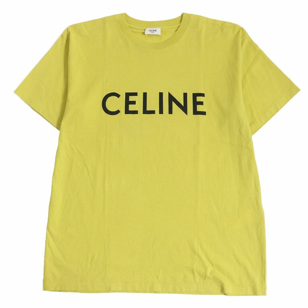 celine(セリーヌ)の美品□21SS CELINE/セリーヌ 2X681501F ロゴプリント コットン クルーネック ルーズフィット 半袖Tシャツ/カットソー イエロー XS 伊製 正規 メンズのトップス(Tシャツ/カットソー(半袖/袖なし))の商品写真