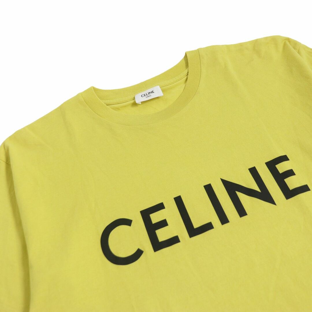 celine(セリーヌ)の美品□21SS CELINE/セリーヌ 2X681501F ロゴプリント コットン クルーネック ルーズフィット 半袖Tシャツ/カットソー イエロー XS 伊製 正規 メンズのトップス(Tシャツ/カットソー(半袖/袖なし))の商品写真