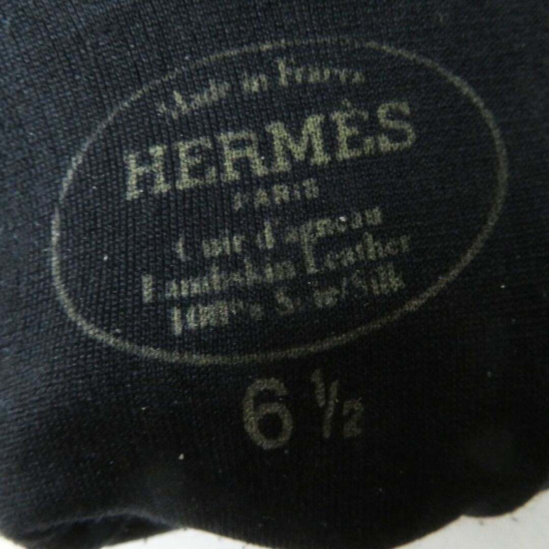 Hermes(エルメス)の良品◎フランス製 HERMES エルメス レディース ケリー金具 ラムスキン グローブ／手袋 ブルー系×ゴールド金具 裏地：シルク100％ 6 1／2 レディースのファッション小物(手袋)の商品写真