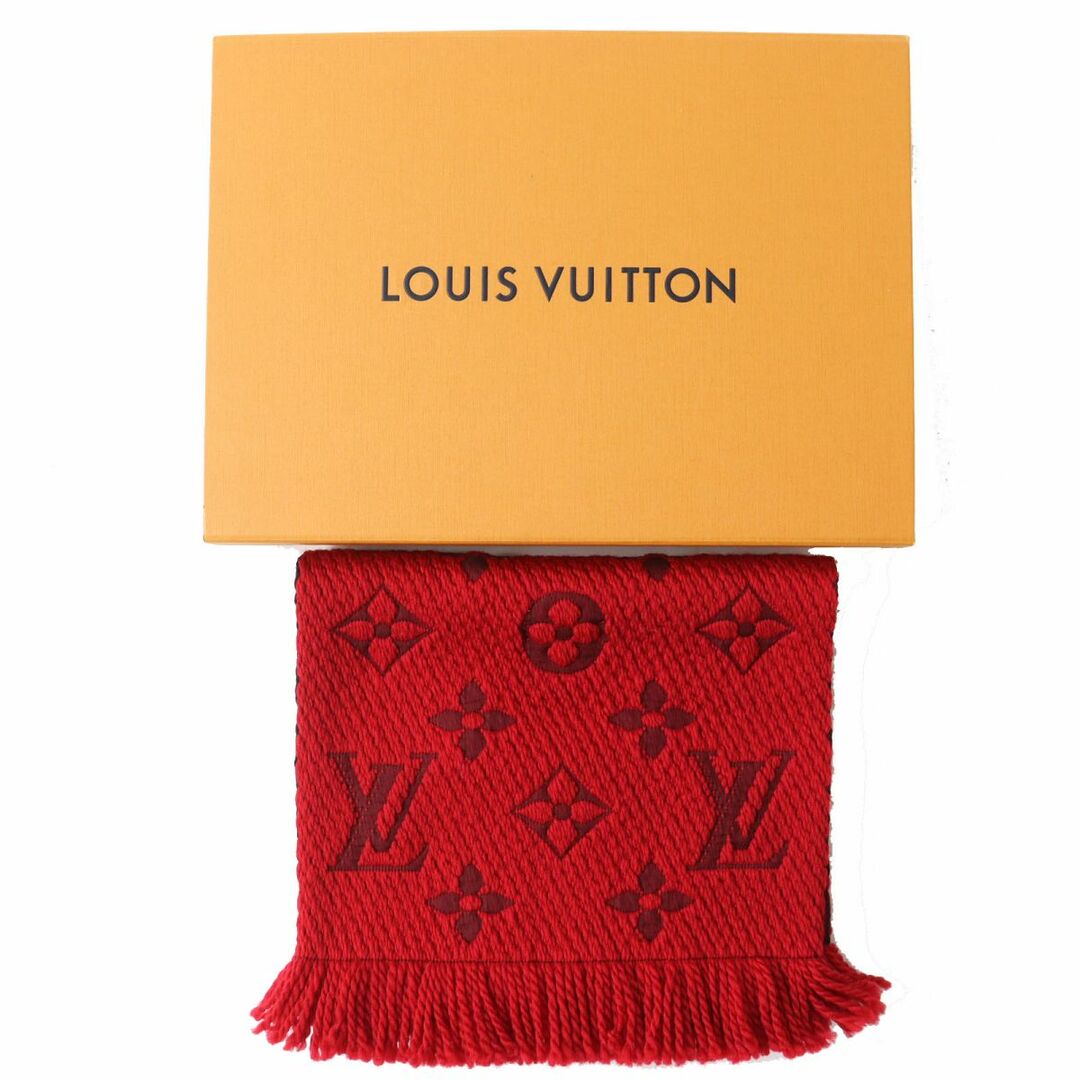 LOUIS VUITTON(ルイヴィトン)の極美品△正規品 LOUIS VUITTON ルイヴィトン 2022年 M72432 エシャルプ ロゴマニア モノグラム柄 シルク混 ニットマフラー ルビー 赤 伊製 レディースのファッション小物(マフラー/ショール)の商品写真