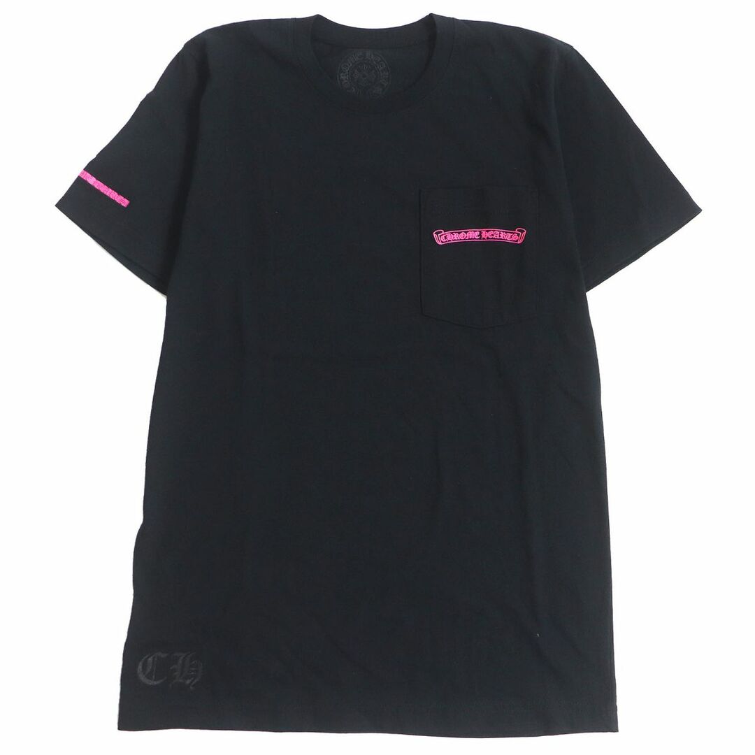 Chrome Hearts(クロムハーツ)の未使用品□CHROME HEARTS/クロムハーツ スクロールラベル プリント コットン100％ 半袖 ポケットTシャツ/カットソー 黒 S USA製 正規品 メンズのトップス(Tシャツ/カットソー(半袖/袖なし))の商品写真