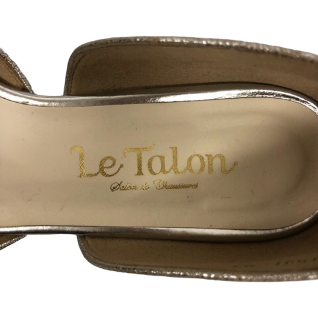 Le Talon(ルタロン)のルタロン パンプス ローヒール パンチ ポインテッドトゥ 23cm シルバー  レディースの靴/シューズ(ハイヒール/パンプス)の商品写真