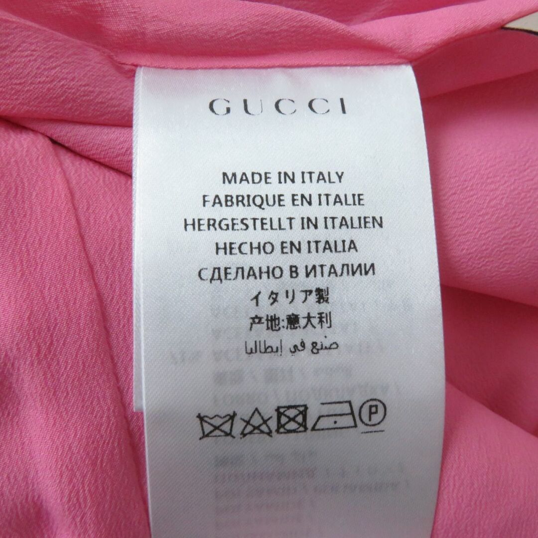 Gucci(グッチ)の未使用品★正規品 GUCCI グッチ 481219 裏地シルク混 単色 ツイードスカート／タイトスカート レディース ピンク 42 イタリア製 タグ付き レディースのスカート(ミニスカート)の商品写真