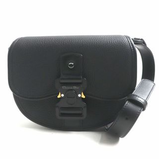 DIOR HOMME - 未使用品▼定価396000円 DIOR ディオールオム 1ADPO033LAC ギャロップ ミニ フラップ式 レザー ショルダーバッグ 黒 伊製 メンズ 袋・タグ