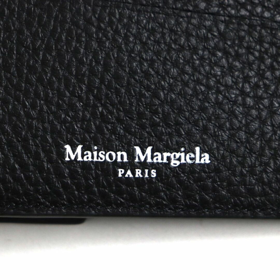 Maison Martin Margiela(マルタンマルジェラ)の未使用品▼メゾンマルジェラ S55UI0294 ステッチ コンパクト ディアスキン レザー フリップフラップウォレット/2つ折り財布 黒 伊製 メンズ メンズのファッション小物(折り財布)の商品写真
