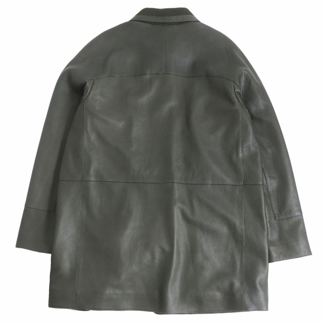 LORO PIANA(ロロピアーナ)の未使用品□Loro Piana/ロロピアーナ FAL2241 RAIN SYSTEM ディアスキン 中綿入り レザーステンカラーコート/カバーオール 緑 M 伊製 正規品 メンズのジャケット/アウター(ステンカラーコート)の商品写真