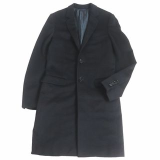 ディオールオム(DIOR HOMME)の極美品□DIOR/ディオール オム 裏地オブリーク柄 カシミヤ100％ チェスターコート/ロングコート ブラック 44 イタリア製 正規品 メンズ◎(チェスターコート)