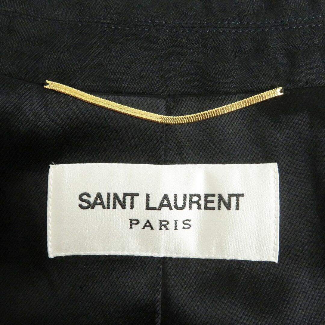 Saint Laurent(サンローラン)の美品□SAINT LAURENT PARIS/サンローランパリ エディ期 315360 レオパード柄 コットン チェスターコート/ステンカラーコート 黒 40 正規品 メンズのジャケット/アウター(チェスターコート)の商品写真