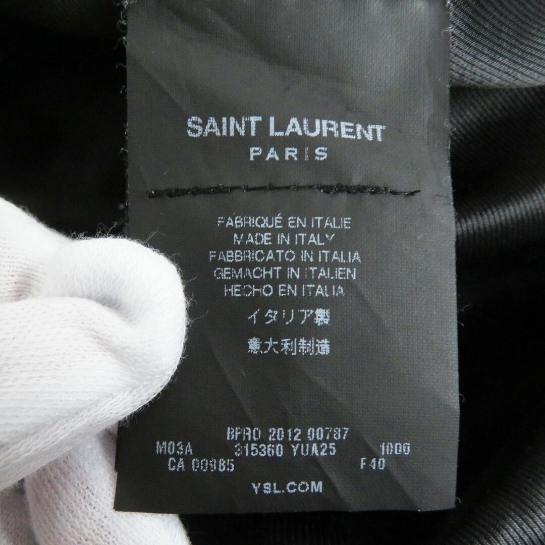 Saint Laurent(サンローラン)の美品□SAINT LAURENT PARIS/サンローランパリ エディ期 315360 レオパード柄 コットン チェスターコート/ステンカラーコート 黒 40 正規品 メンズのジャケット/アウター(チェスターコート)の商品写真