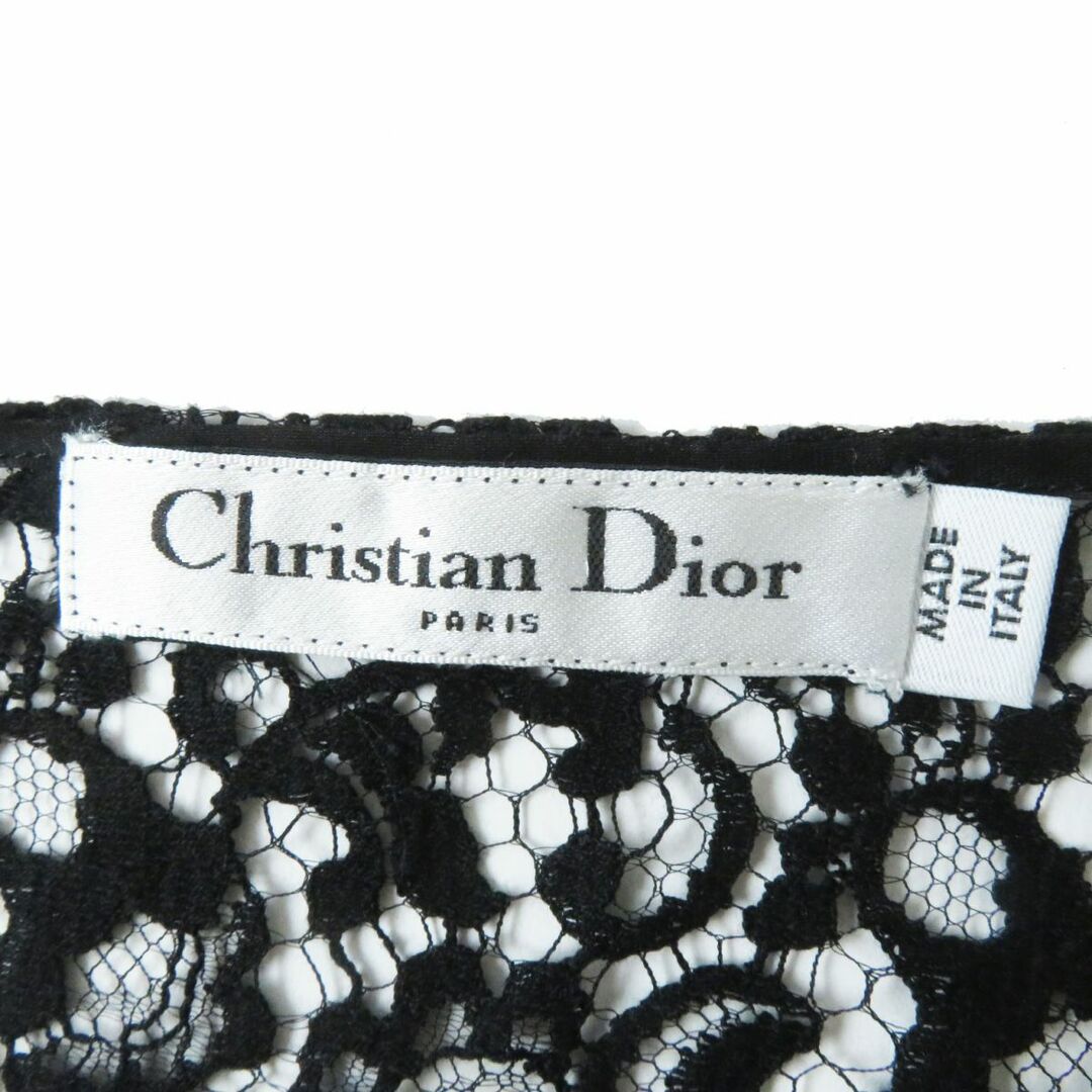 Christian Dior(クリスチャンディオール)の極美品◎正規品 伊製 Christian Dior クリスチャンディオール 911B44A8928 レディース BEE刺繍 総レース 長袖 ノーカラーブラウス 黒 42 レディースのトップス(シャツ/ブラウス(長袖/七分))の商品写真