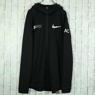 ナイキ(NIKE)の【US古着】NIKE トレーニングパーカー メッシュフード サイドファスナー L(パーカー)