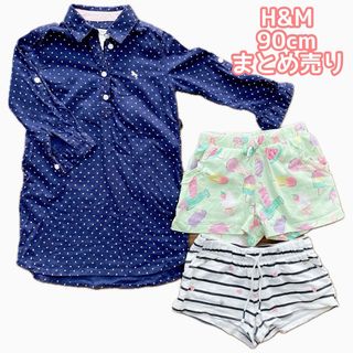 エイチアンドエム(H&M)のH&M　90cm　ショートパンツ　シャツワンピース(ワンピース)