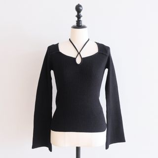 SeaRoomlynn - ホルターネックRIB KNITトップス キナリ