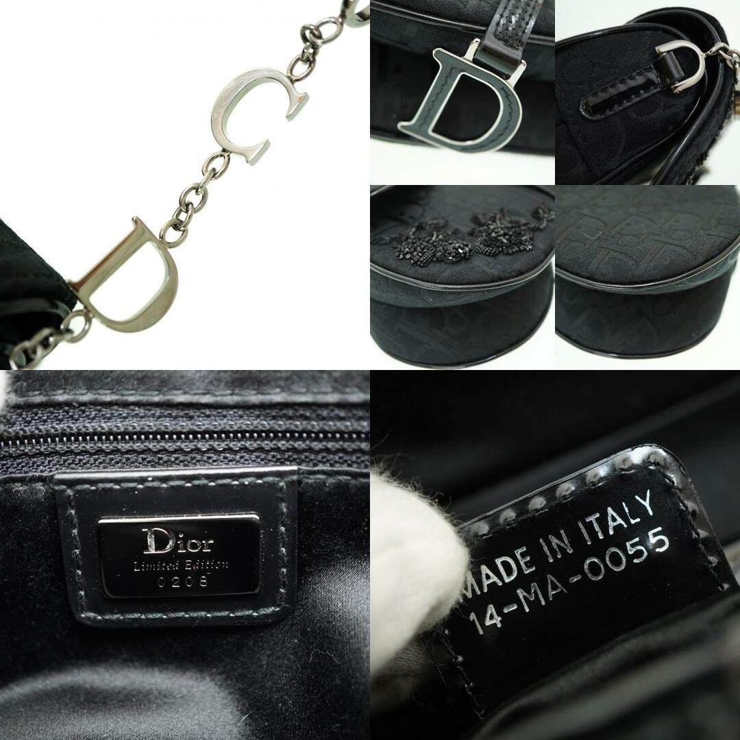 Dior(ディオール)の新品同様 ディオール サドル トロッター ビーズ スパンコーツ ショルダーバッグ キャンバス ブラック 黒 0049【中古】Dior レディースのバッグ(ショルダーバッグ)の商品写真