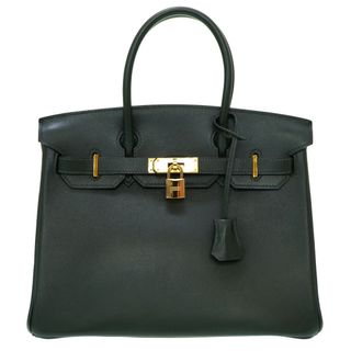 エルメス(Hermes)の美品 エルメス バーキン30 ヴォーガリバー ヴェール ゴールド金具 □C刻印 ハンドバッグ 0057【中古】HERMES グリーン 緑(ハンドバッグ)