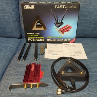 エイスース(ASUS)のASUS エイスース1300Mbps 高速無線アダプタ PCE-AC68(PCパーツ)