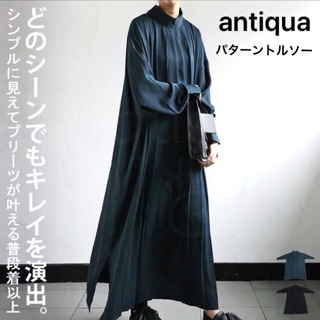 antiqua - 【新品未使用】パターントルソー　antiqua プリーツ　ワンピース　